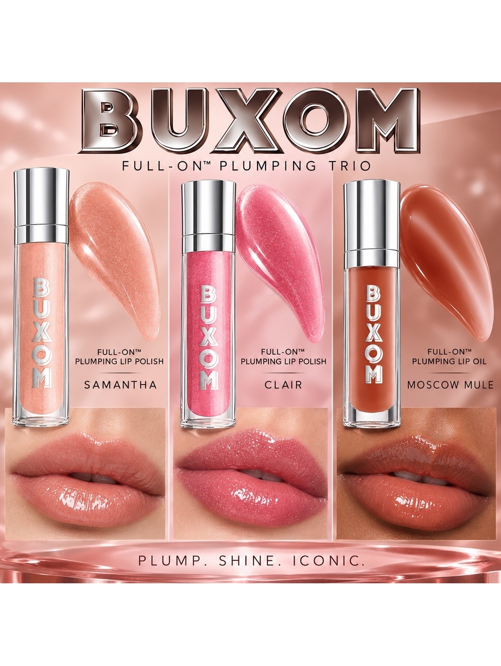 BUXOM Full-On Plumping Lip Trio — Samantha, Clair & Moscow Mule
